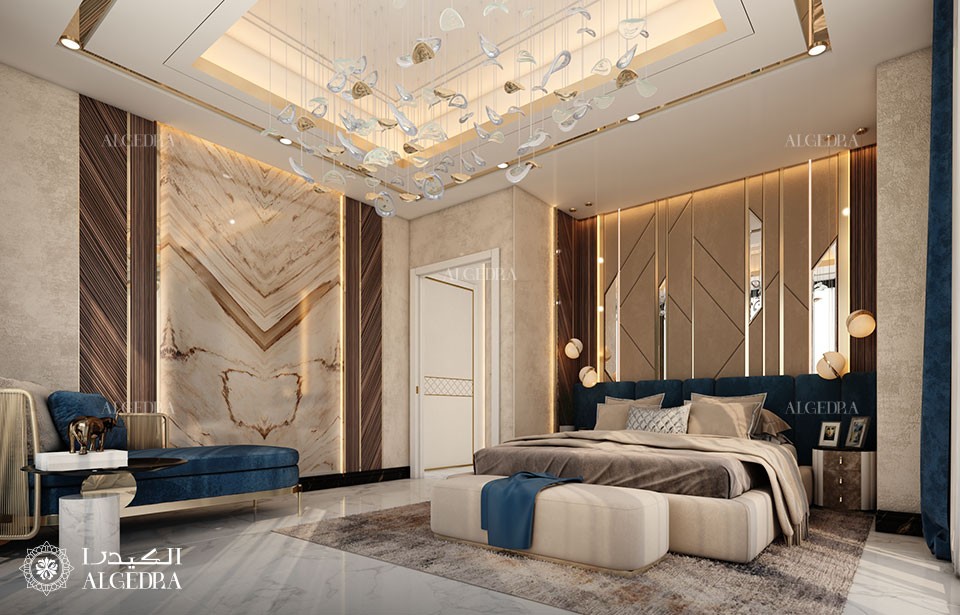 نموذج لتوزيع الاثاث بغرف النوم luxury home design