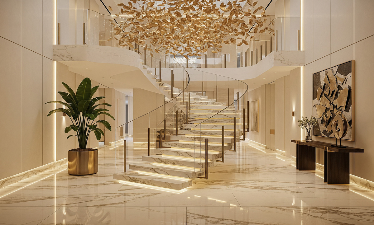 Büyük ayna villa girişi