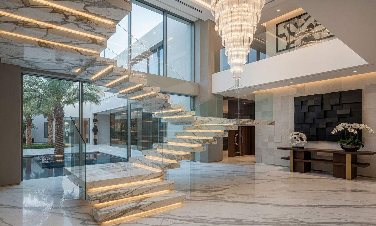 Lüks villa giriş dekoru