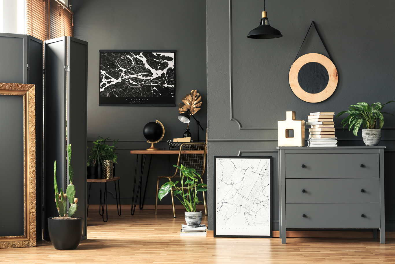 black interior design