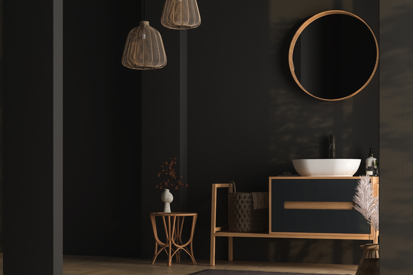 black white brown interior design