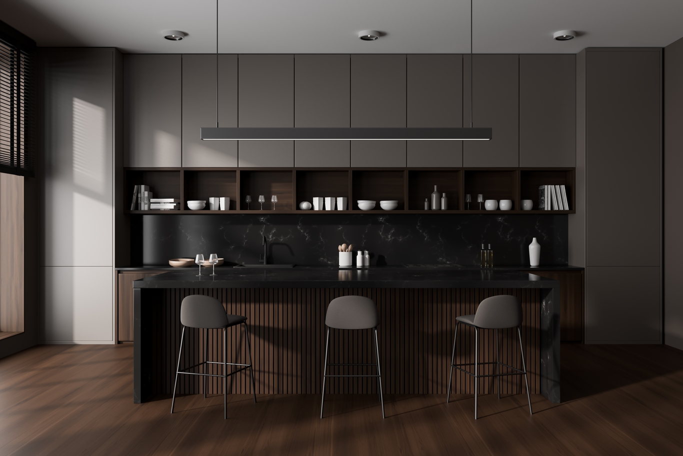black kitchen interior design