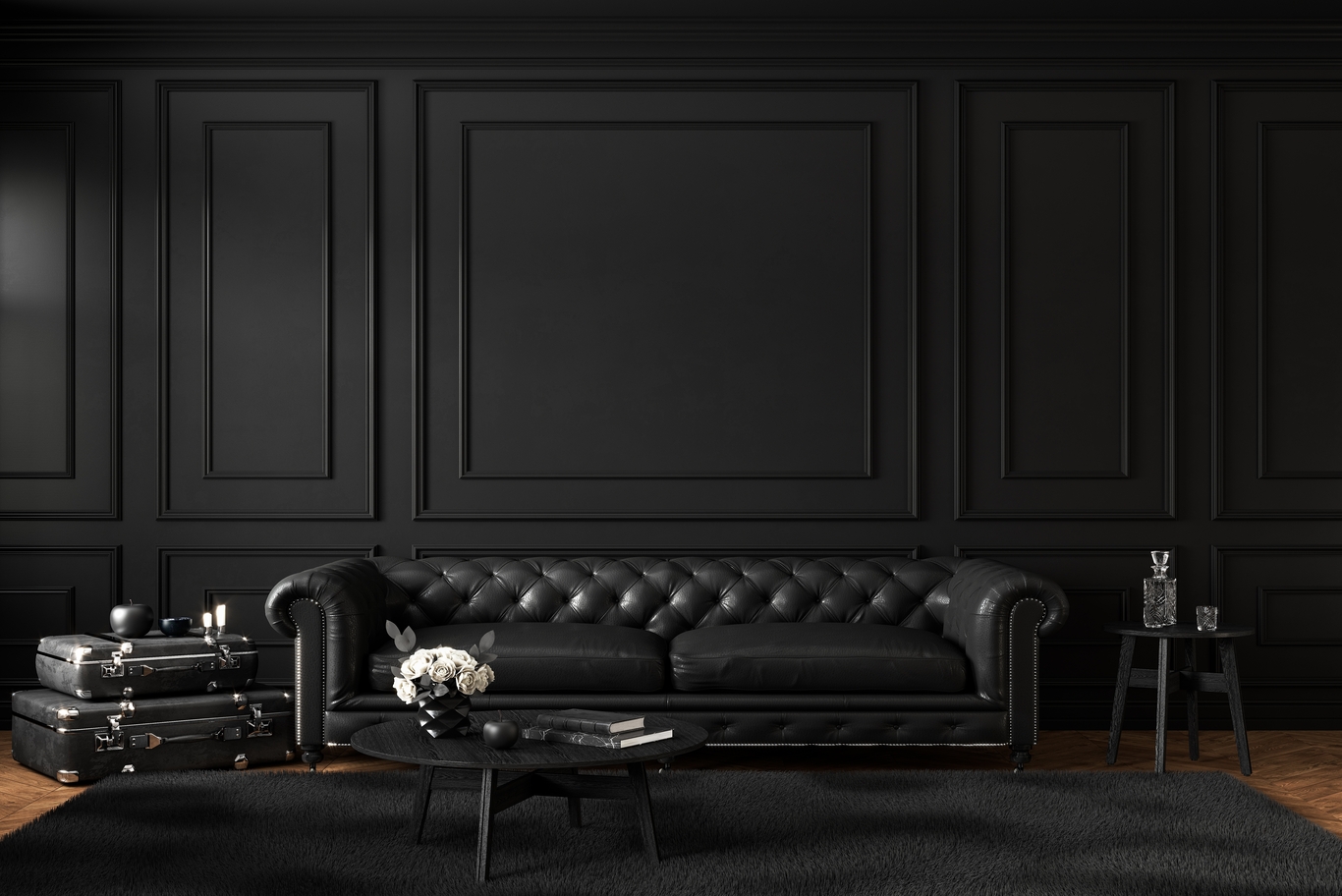 black and grey interior design