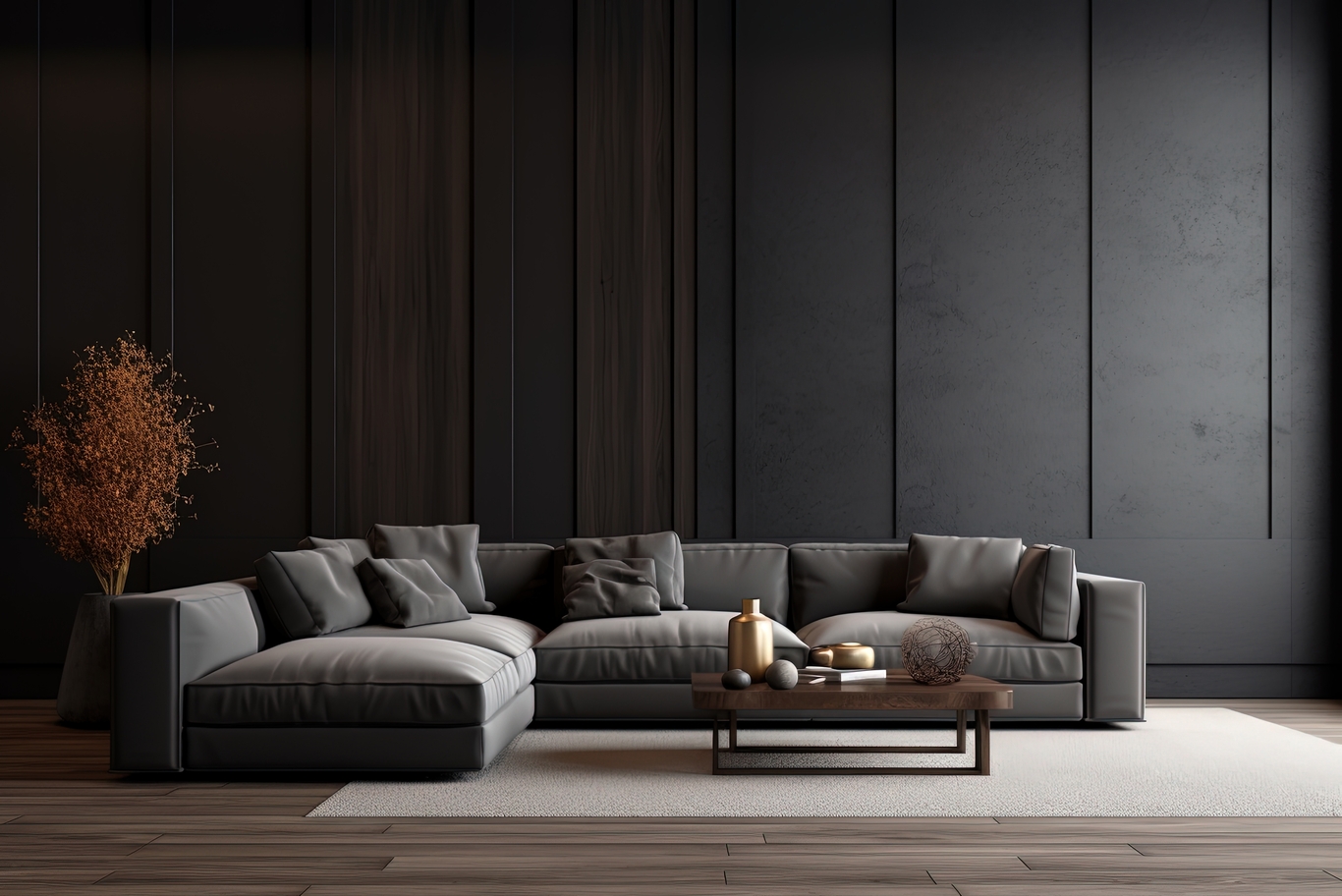 brown black interior design