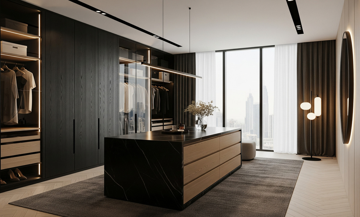 dar alan giyinme odası