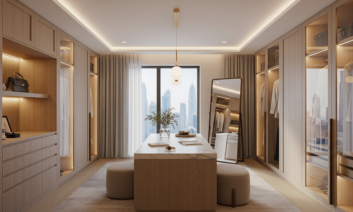 yatak odası içinde giyinme odası