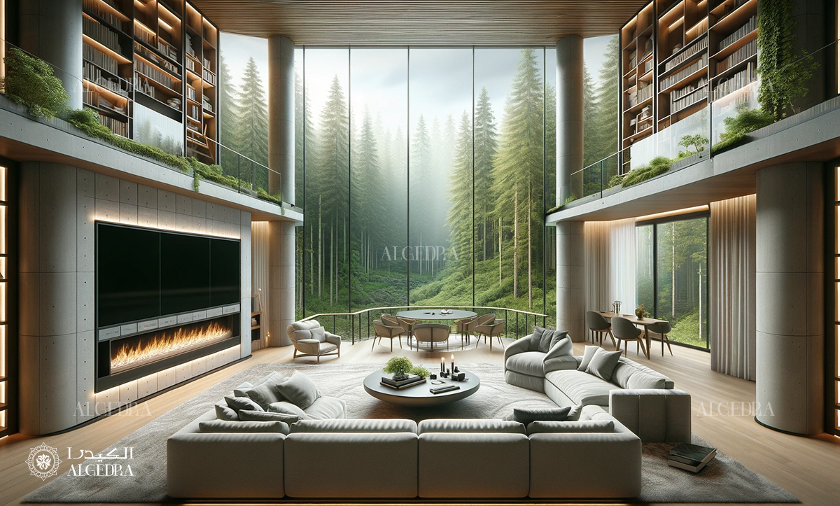 Scandinavian-Inspired Living Room Designs with Forest View