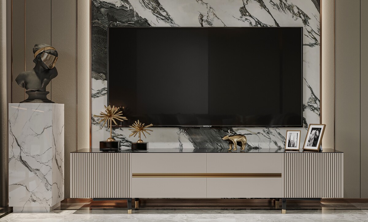 mermer TV duvarı tasarımı