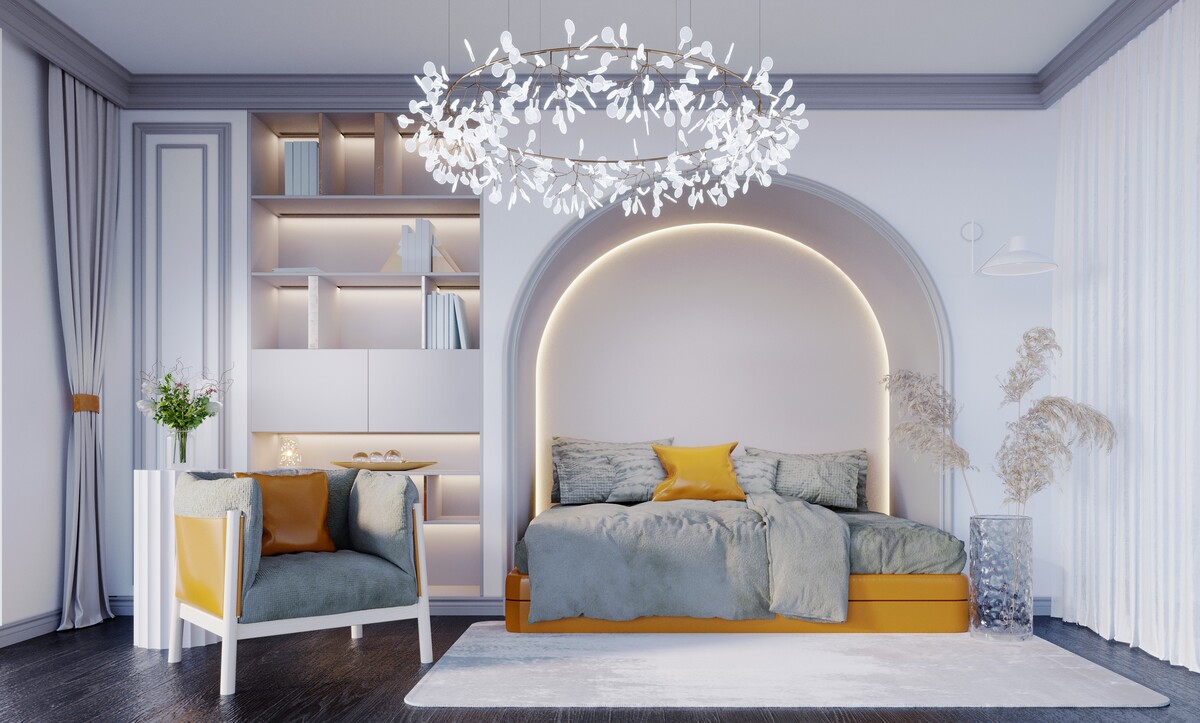 lit alcove bed design