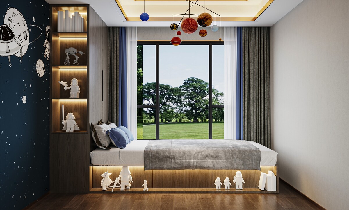 built in platform bed design