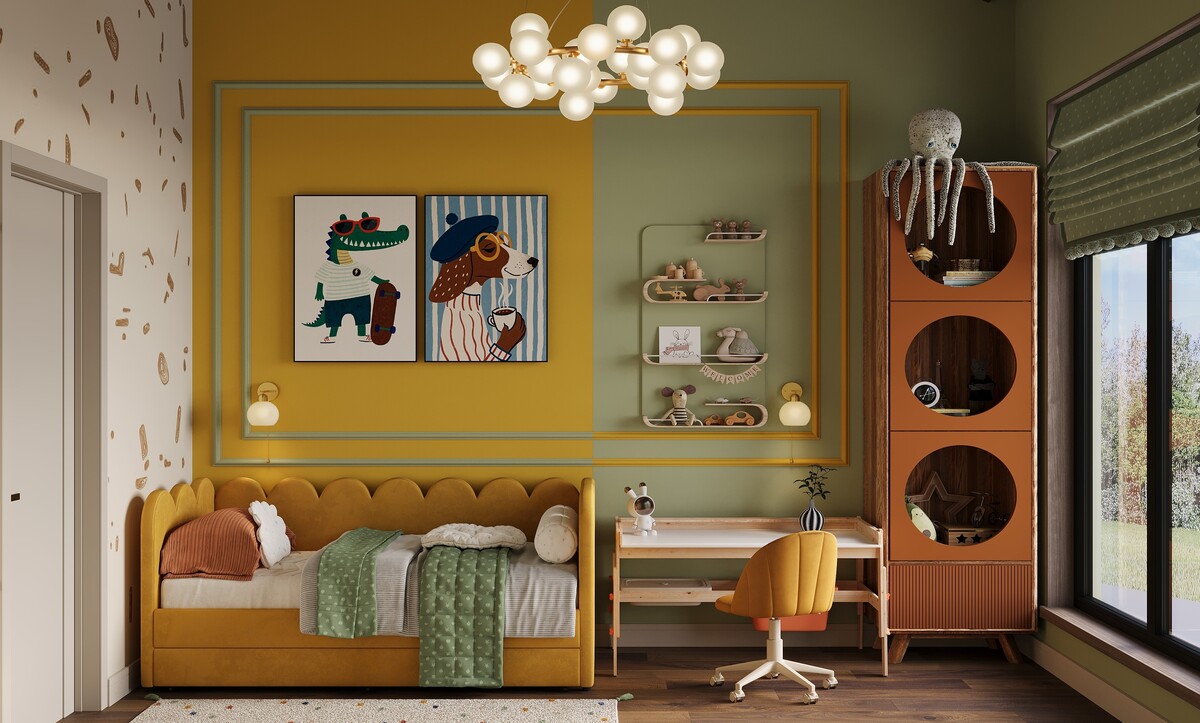 colour block bedroom design