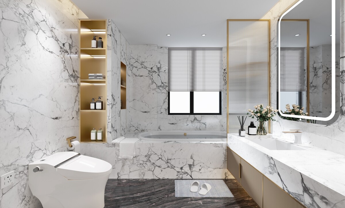 mermer banyo tasarımı