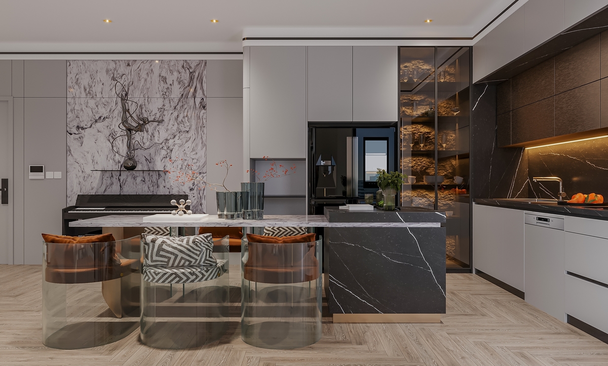 Abu Dhabi’de İtalyan mermer mutfak fikirleri