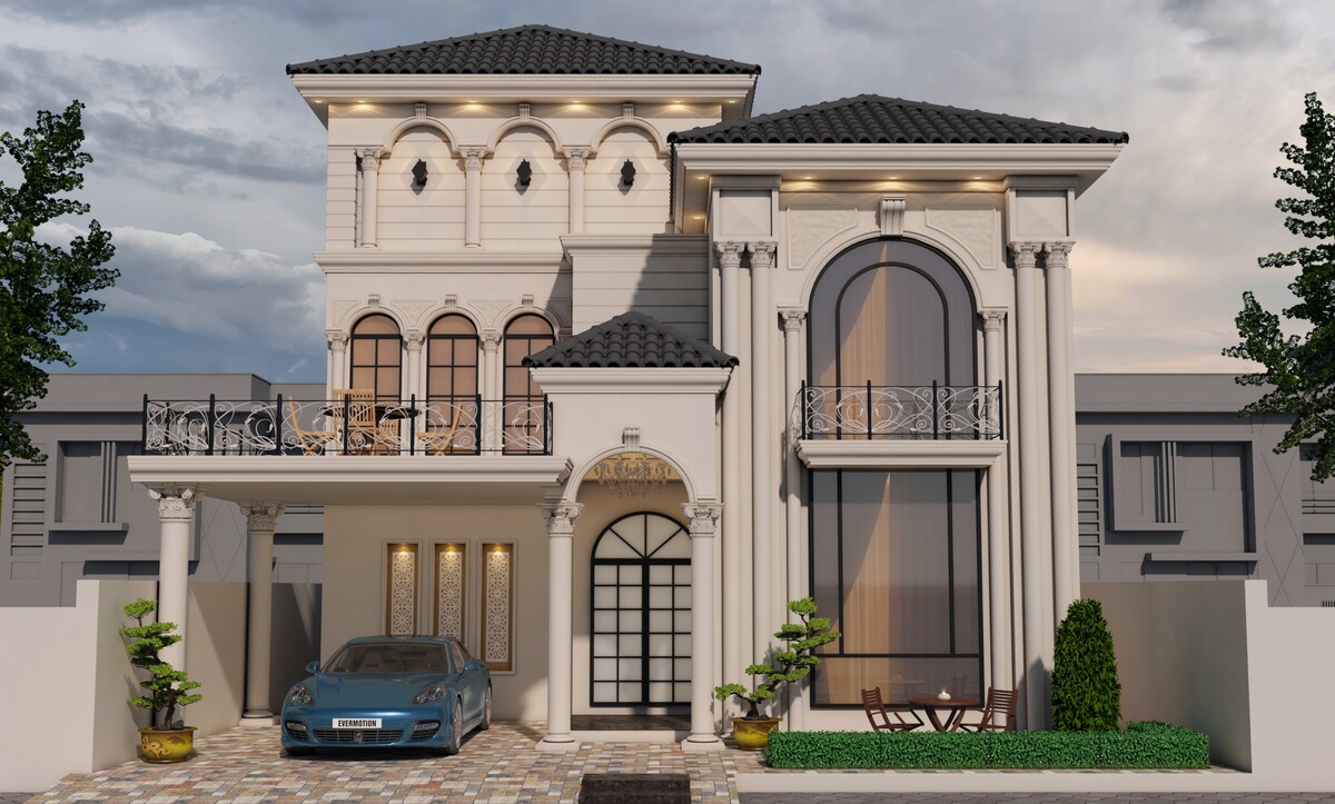 Klasik villa giriş fikirleri