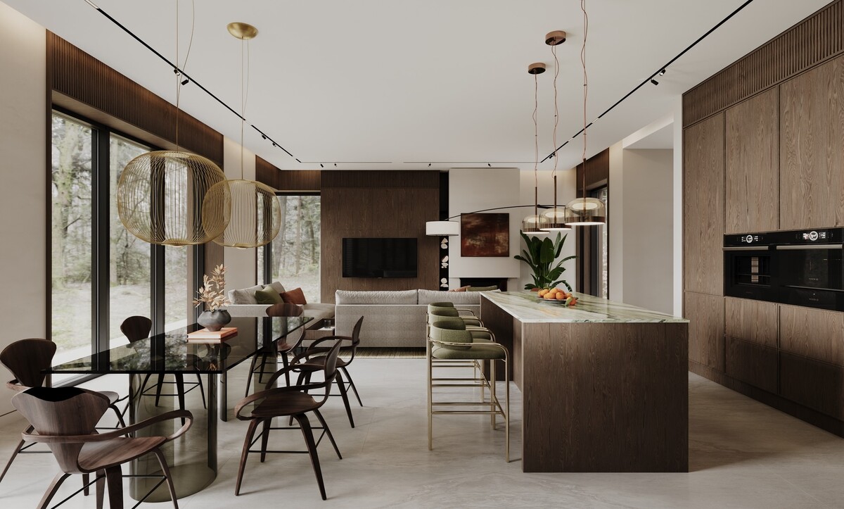 open plan living design
