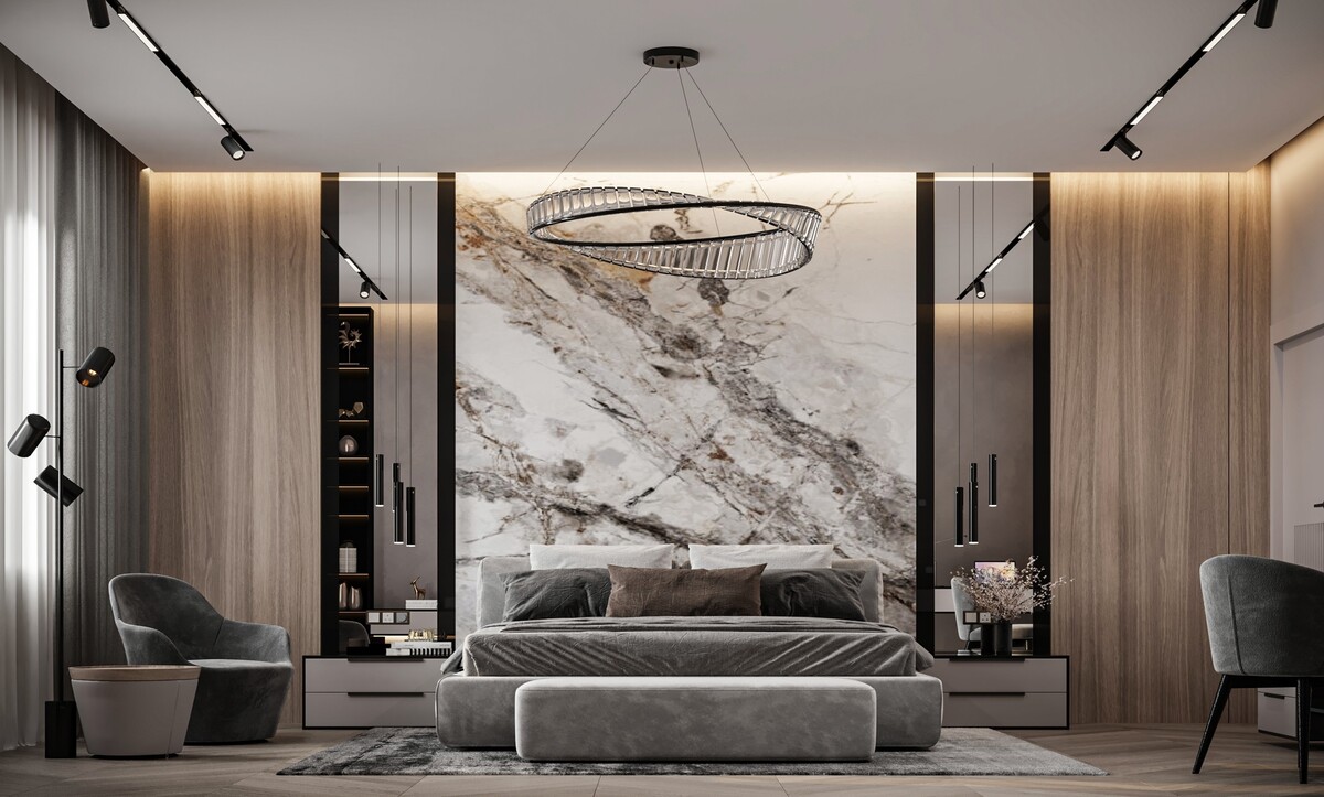 marble headboard bedroom design