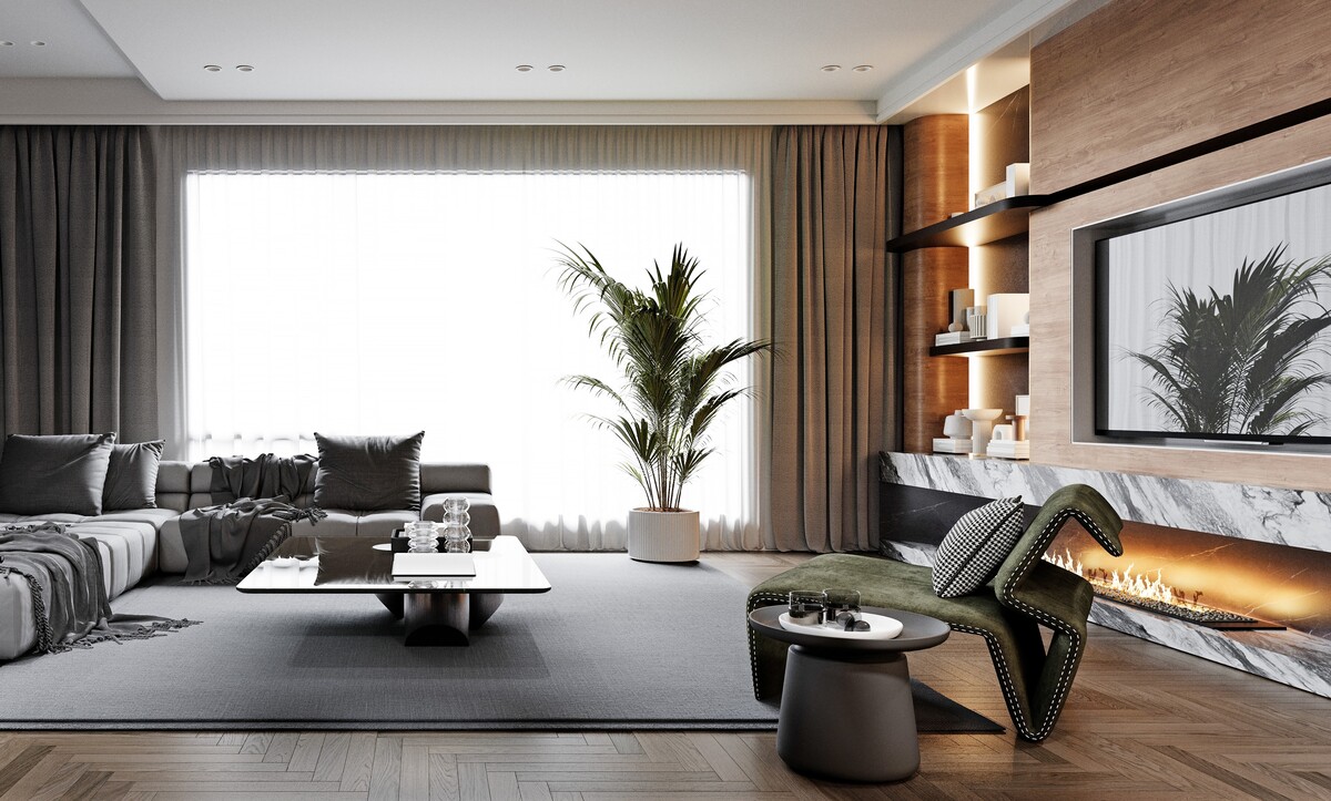 symmetrical living room design