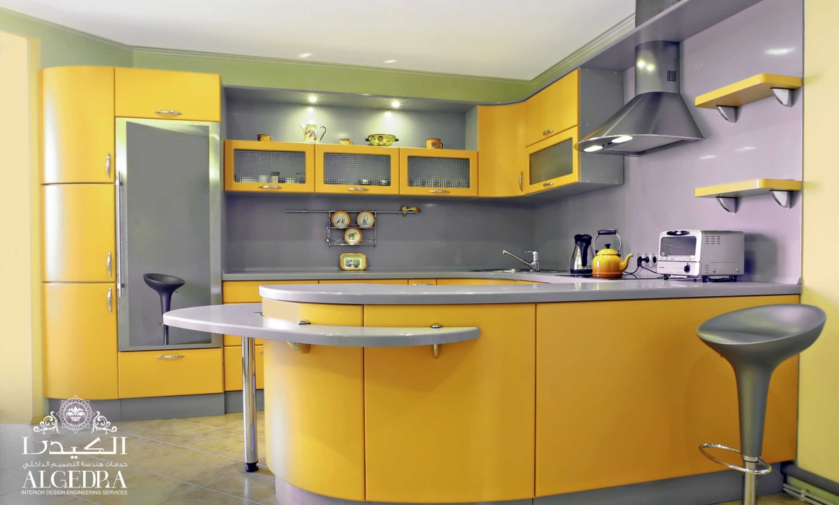 yellow paint kitchen